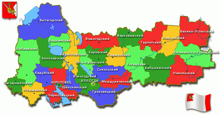 Карта 8 контурная карта вологодской области