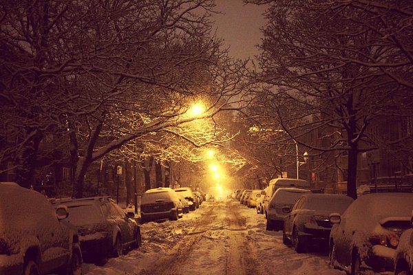 На задней стенке в осенний день перед зимней ночью