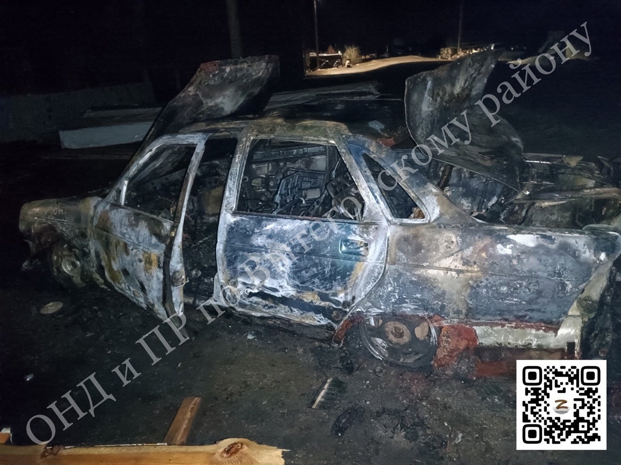 В поселке Мирный Вытегорского района сгорел автомобиль